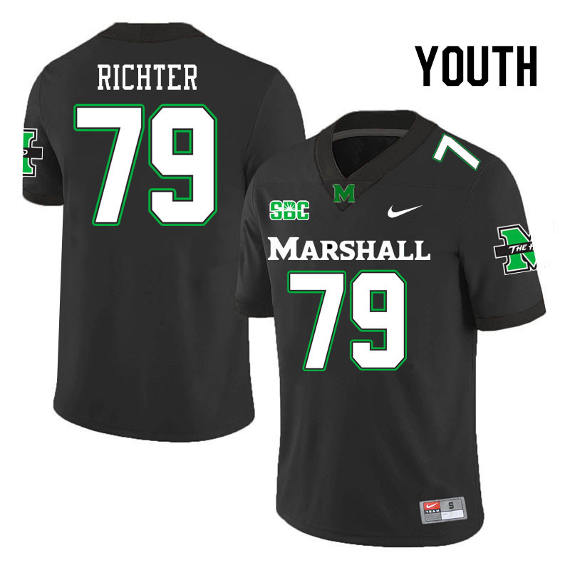 Youth #79 Christian Richter Marshall Thundering Herd SBC Conference College Football Jerseys Stitche